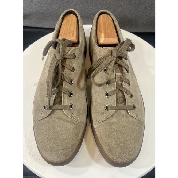 Clarks Low Top Suede Leather Sneakers Shoes Tan Men Size 10.5 Comfort Casual - Picture 7 of 15